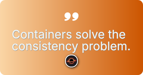 Containers solve the consistency problem.