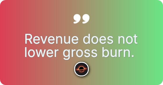Gross burn is purely money leaving.