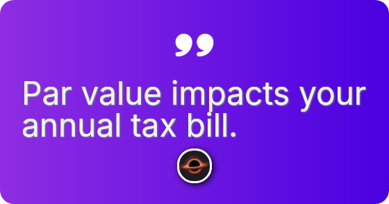 Par value is not market value.